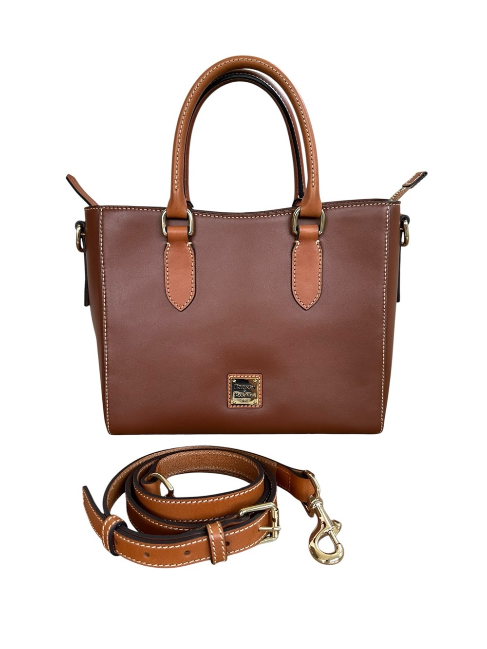 Dooney & Bourke Wexford Leather Small Heidi Satchel in Chestnut Brown K2625845